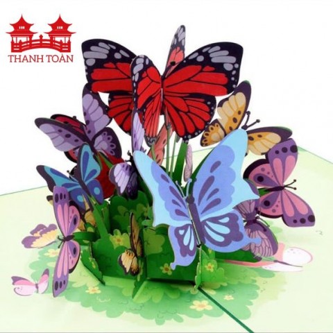 ASP07 Colorful Butterflies 2021 (CODE SP) 3D Pop Up Card