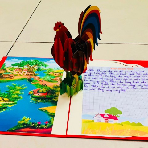 Customized Pop-Up Cards - Lecture about the rooster