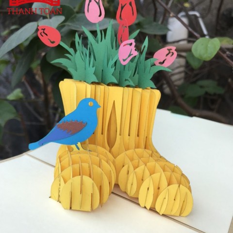 D34 Flowers Shoes (EXTRA BIG) 3D Pop Up Card