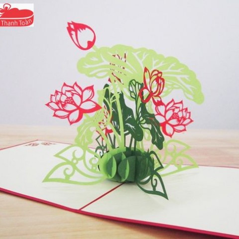 L38 Lotus Tree (BIG) 3D Pop Up Card
