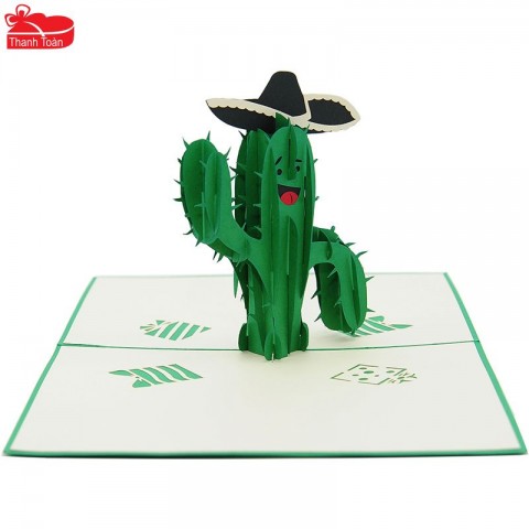 T49 Cactus Cowboy (MEDIUM) 3D Pop Up Card